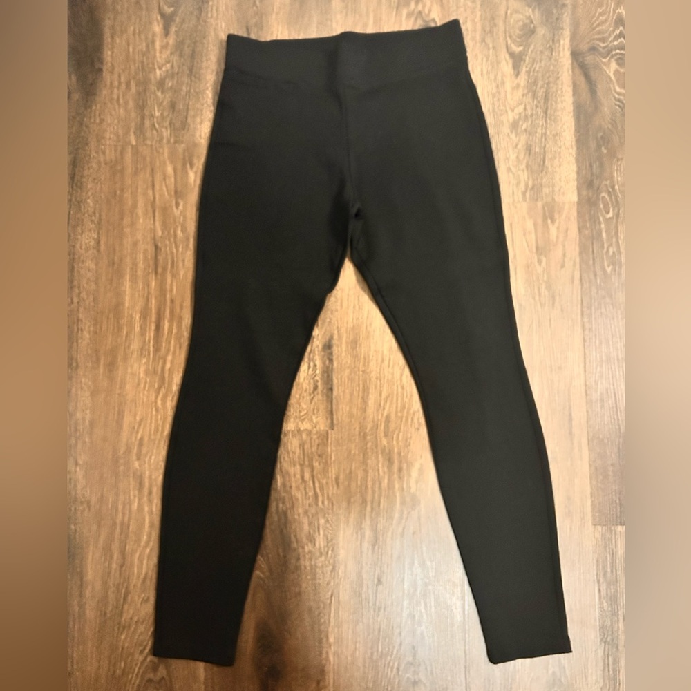American Giant Women 8 Black Ponte Knit Leggings Pants Minimalist Quality Pocket